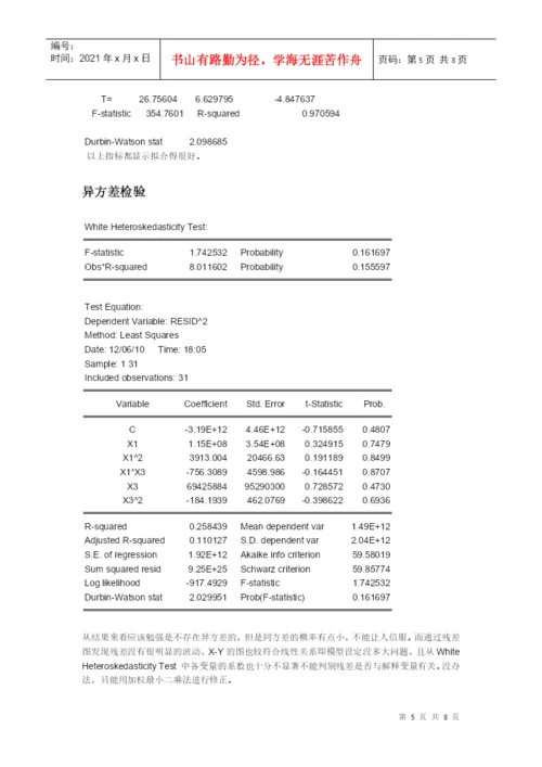 计量经济学论文(eviews分析) 房价的计量经济分析.docx