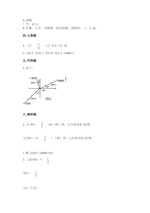 小学六年级上册数学期末测试卷（精练）.docx