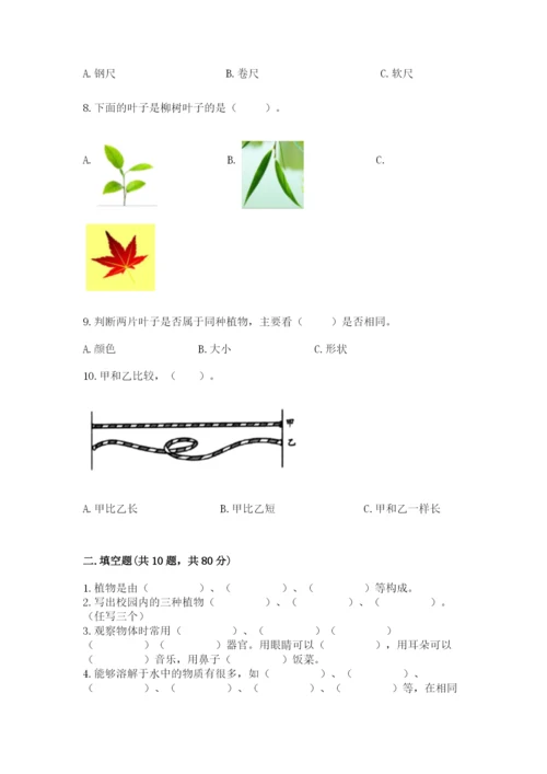 教科版一年级上册科学期末测试卷（精华版）.docx