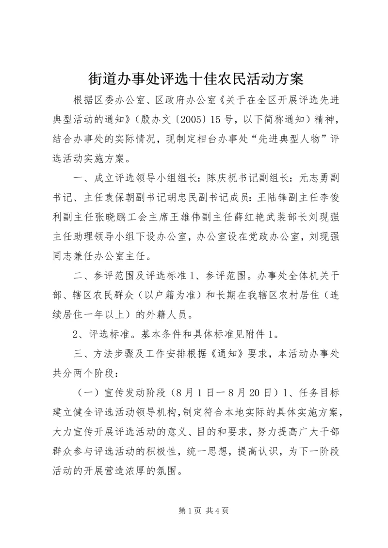 街道办事处评选十佳农民活动方案 (5).docx