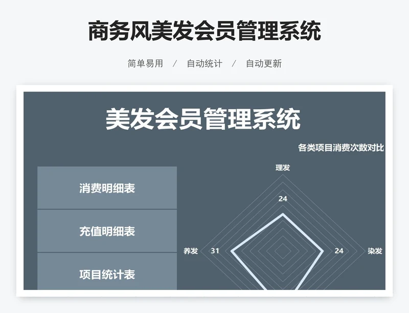 商务风美发会员管理系统