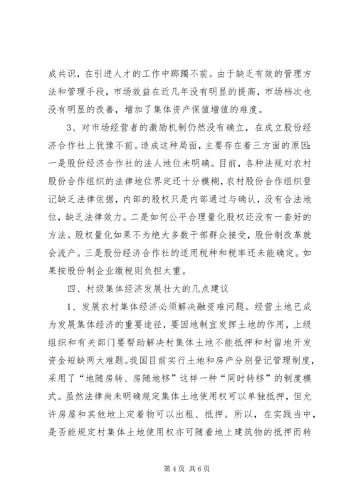 发展村级集体经济的做法及存在问题的对策报告.docx