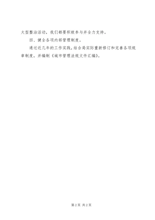 城管局文明执法整治工作汇报.docx