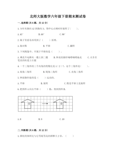 北师大版数学六年级下册期末测试卷精品【基础题】.docx