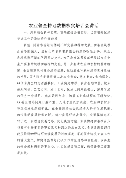 农业普查耕地数据核实培训会讲话.docx