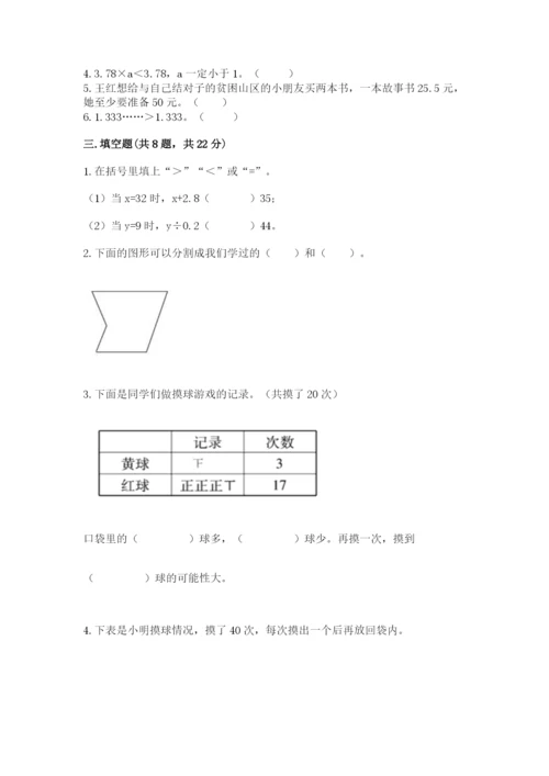 人教版五年级上册数学期末测试卷（含答案）word版.docx