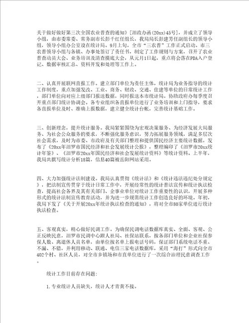 2022年统计工作年终工作总结通用5篇