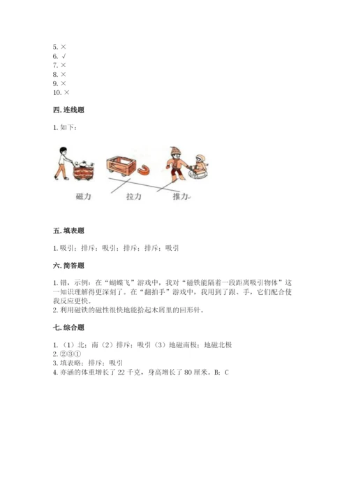 教科版二年级下册科学知识点期末测试卷附参考答案（突破训练）.docx