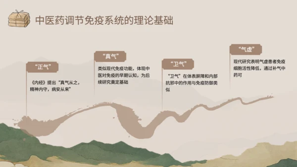 浅棕色中国风中医药对免疫系统调节PPT