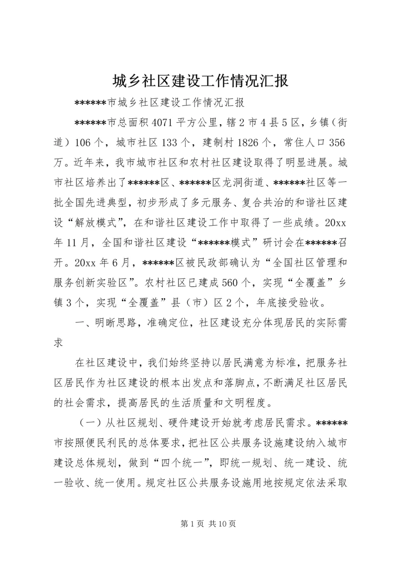 城乡社区建设工作情况汇报 (2).docx