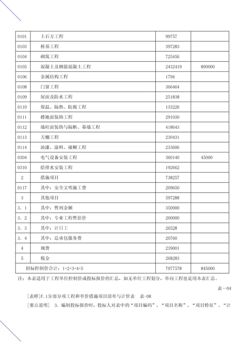 造价建设工程工程量清单计价规范第37讲：投标报价编制使用表格及案例(一)(2013新版).docx