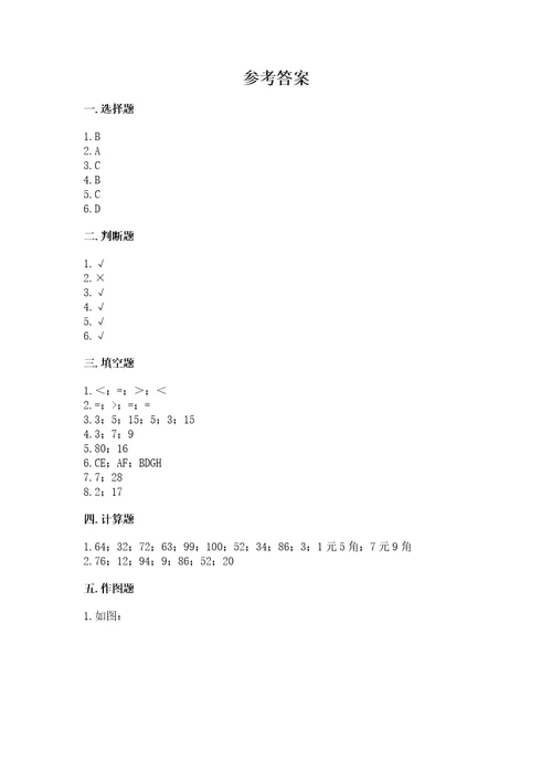 小学数学试卷二年级上册数学期末测试卷附答案（培优）