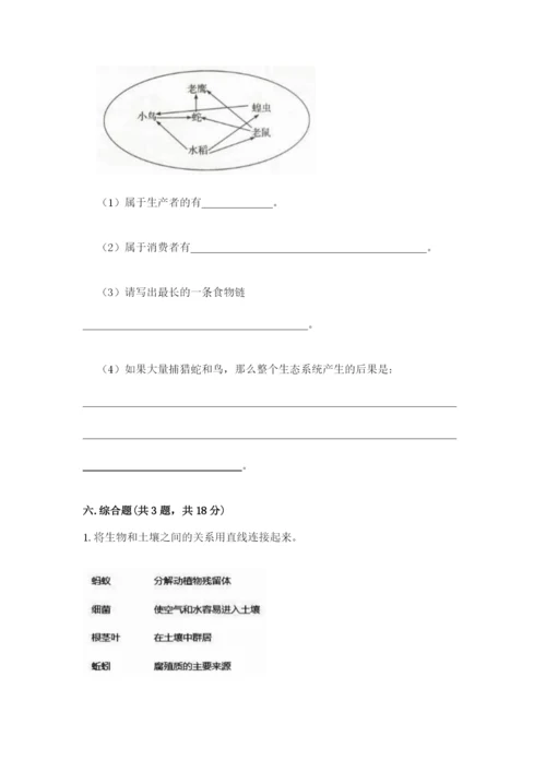 教科版科学五年级下册第一单元《生物与环境》测试卷附完整答案【全优】.docx