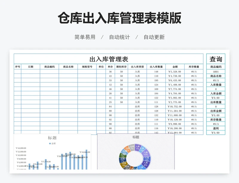 仓库出入库管理表模版
