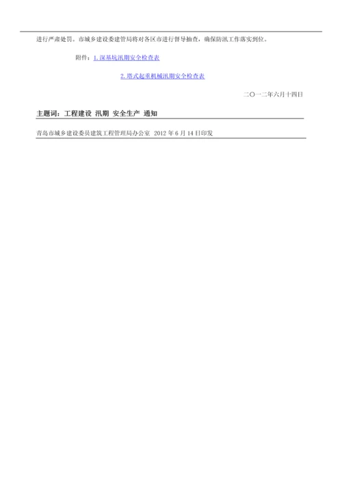 《关于加强建筑施工现场汛期安全生产工作的通知》青建管质字【2012】46号.docx