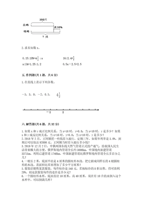 2023小学数学六年级下册期末考试卷带答案（综合题）