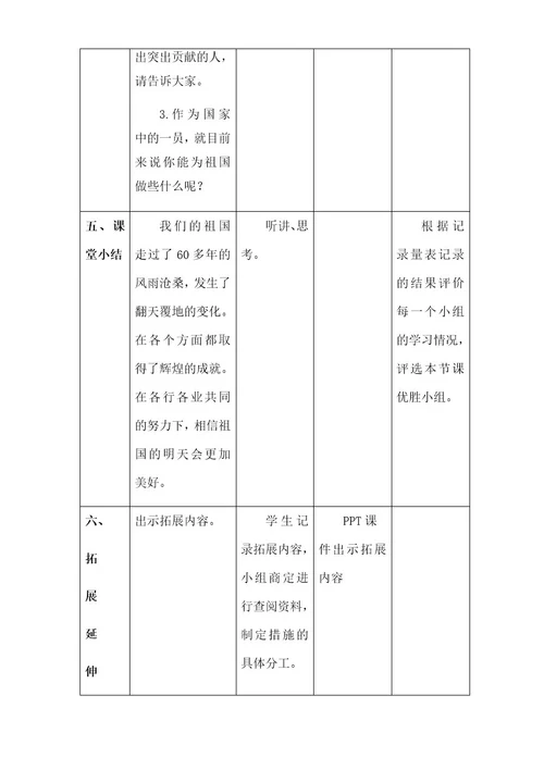 六年级上册品德教案辉煌的成就鲁人版