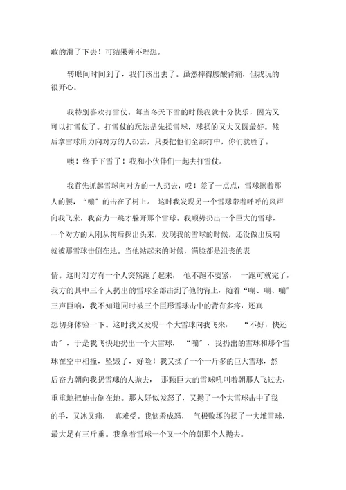 关于小学写雪作文500字集锦6篇范文精选