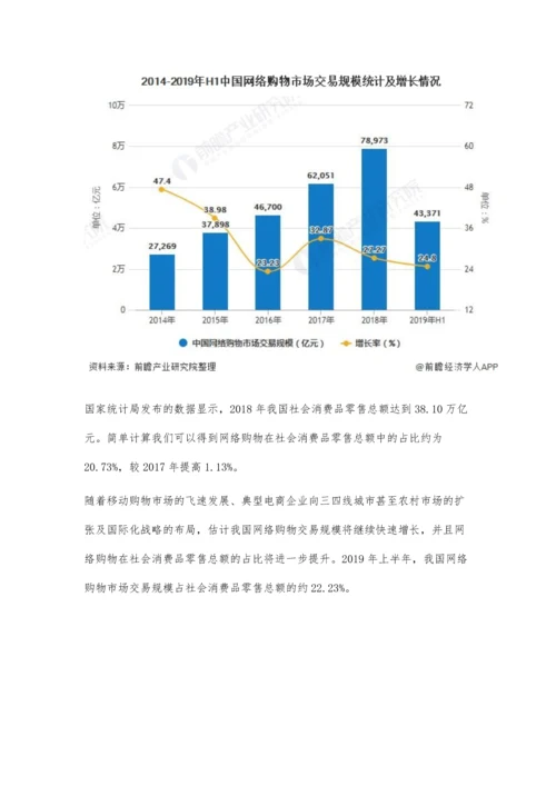 中国网络购物行业市场分析市场、用户规模逐年增长-阿里京东占据绝对优势.docx