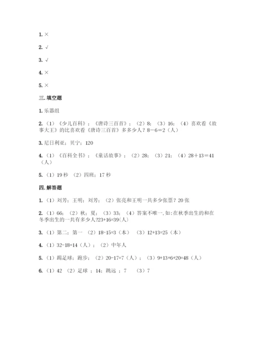 人教版二年级下册数学第一单元-数据收集整理-测试卷附答案(轻巧夺冠).docx