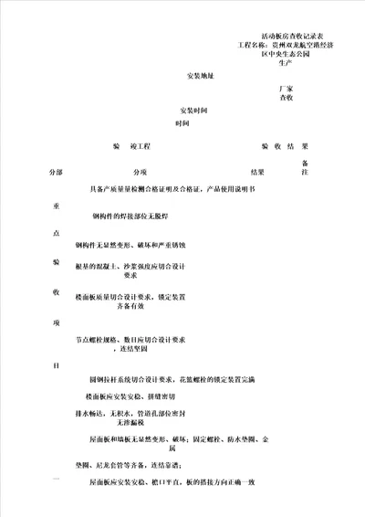 活动板房验收表