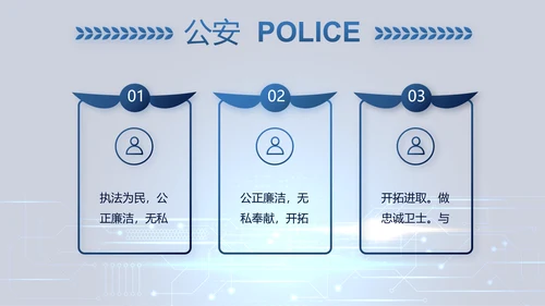 蓝色大气公安警察派出所出警动态PPT模板