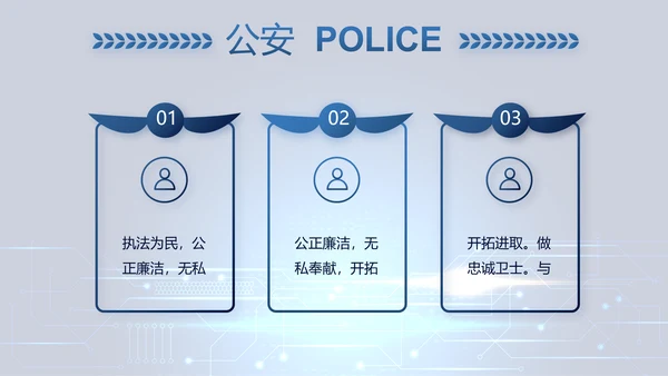 蓝色大气公安警察派出所出警动态PPT模板