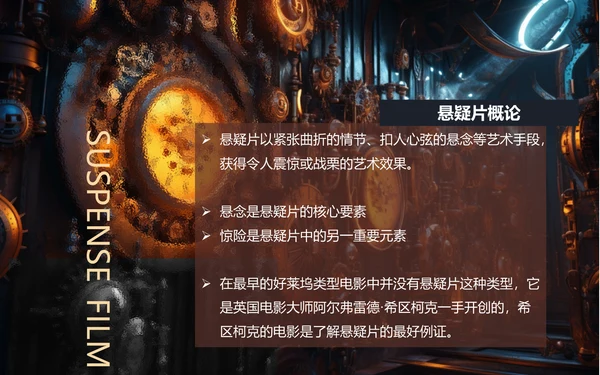 影视欣赏悬疑片悬疑电影通用PPT模板