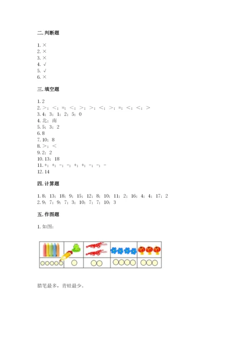 人教版一年级上册数学期末测试卷必考题.docx