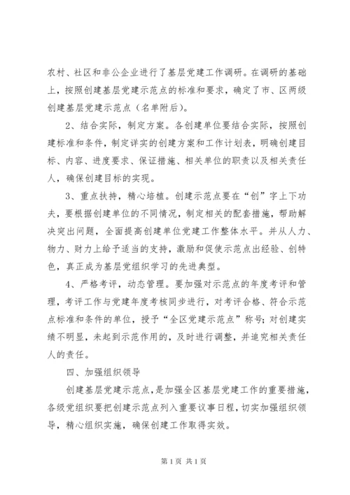 关于创建基层党建示范点的安排意见.docx