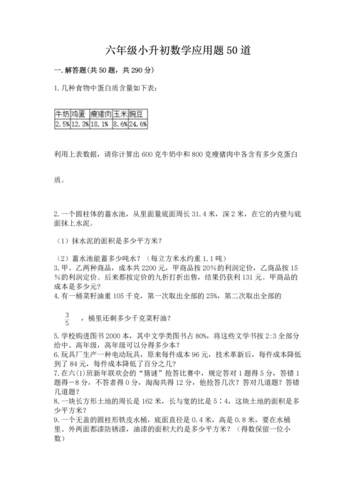 六年级小升初数学应用题50道【真题汇编】.docx