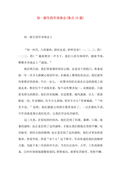 初一新生的军训体会(集合15篇).docx