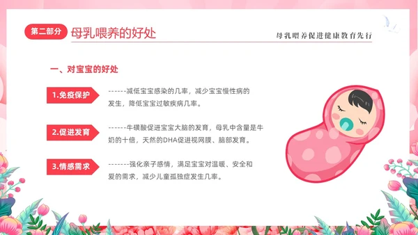 粉色简约展板风8187世界母乳喂养周健康宣传