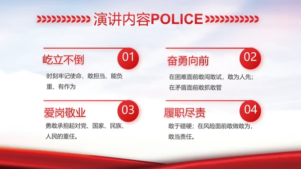 红色大气公安警察工作汇报动态PPT