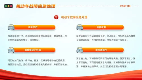 橙色蓝色简约卡通驾驶员交通安全培训PPT模板全国交通安全日