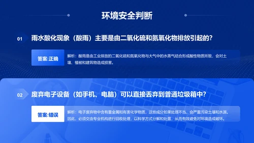 蓝色科技风全民安全知识测验PPT模板