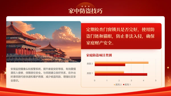 红色喜庆风国庆中秋欢度双节假期安全教育PPT模板