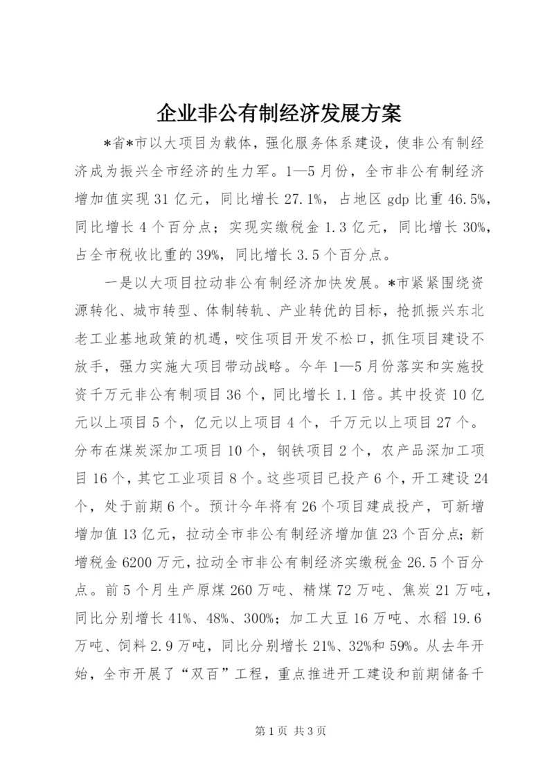 企业非公有制经济发展方案.docx