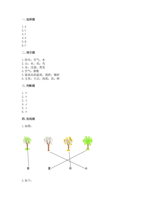 教科版科学一年级上册第一单元《植物》测试卷（考试直接用）.docx