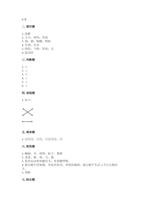 教科版一年级下册科学期末测试卷（名校卷）.docx