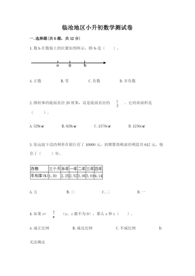 临沧地区小升初数学测试卷及一套参考答案.docx