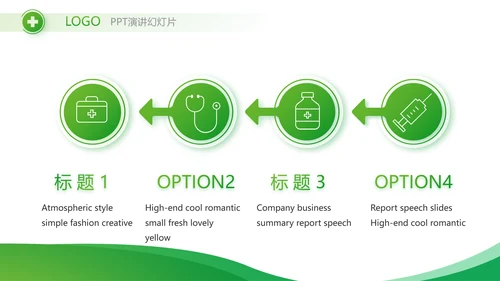 绿色简约医疗医药公司简介总结PPT