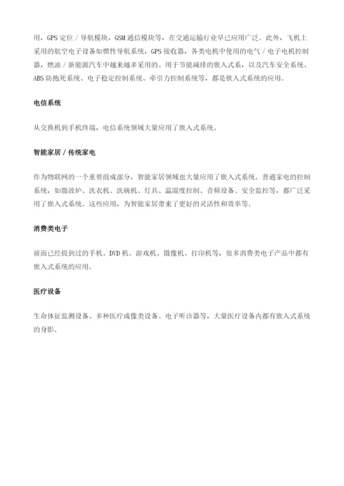 嵌入式系统应用：嵌入式系统应用到哪些领域.docx