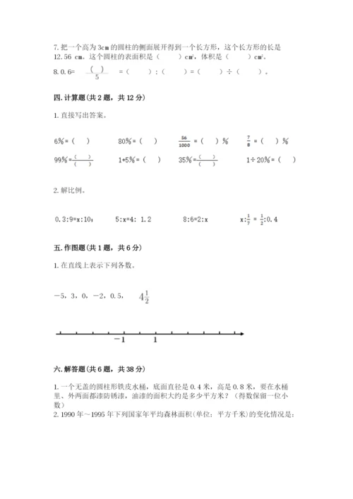 六年级下册数学期末测试卷及参考答案【模拟题】.docx