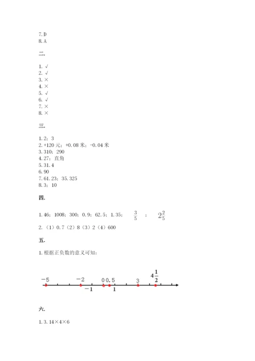 小升初数学综合模拟试卷精品【名师系列】.docx