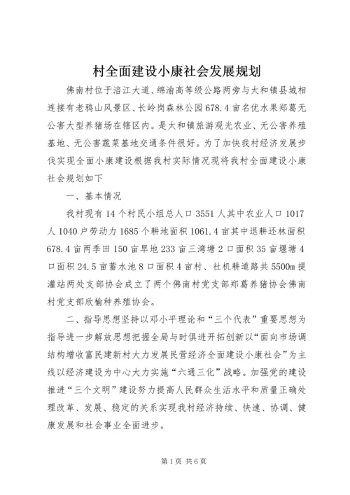 村全面建设小康社会发展规划 (4).docx