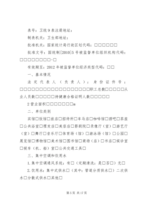 公共场所卫生被监督单位信息卡.docx