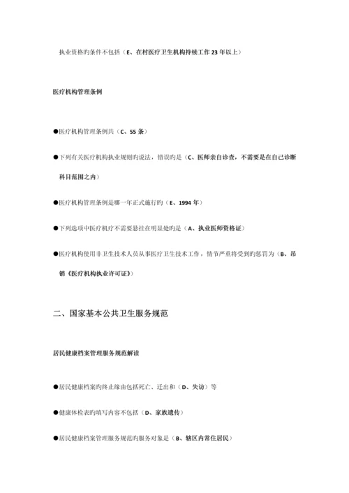 2023年福建省乡村医生规范培训理论考试和课后习题材料.docx