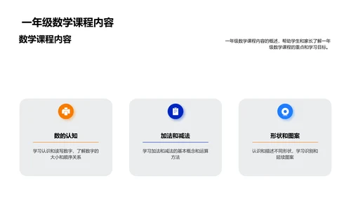 一年级数学学习指导PPT模板