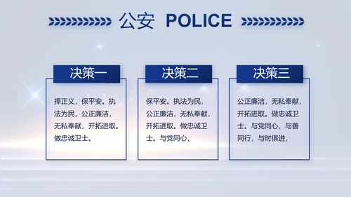蓝色大气公安警察工作汇报PPT动态模板